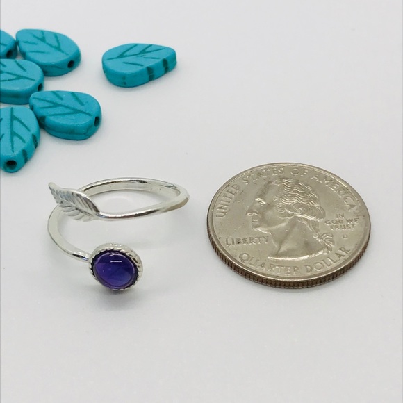 NEW Amethyst 925 Sterling Silver Adjustable Ring - Picture 4 of 4